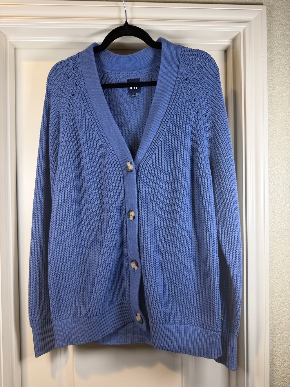 GAP Periwinkle Blue Button-Front Knit Cardigan - Size M